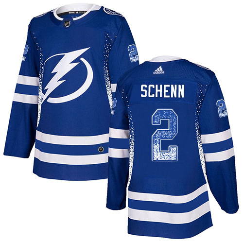 Adidas Tampa Bay Lightning Men #2 Luke Schenn Blue Home Authentic Drift Fashion Stitched NHL Jersey